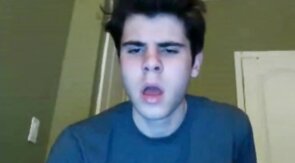 Twink Flashes Cock on Webcam