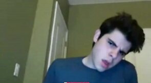 Twink Flashes Cock on Webcam