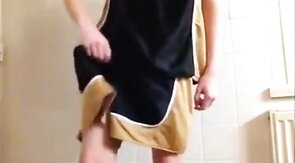 Twink Cums on Gym Shorts Solo