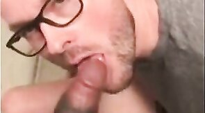 Black Guy Fucks White Guy's Mouth with Big Cock