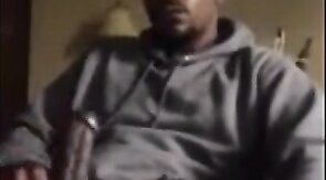 Thick Black Cock Masturbating to a Huge Orgasm