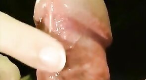 Precum Frenulum Orgasm Massage for Amateur Man