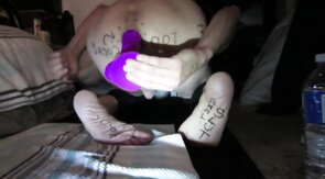 Huge Purple Dildo Stretches Me Out