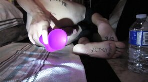 Huge Purple Dildo Stretches Me Out