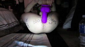 Huge Purple Dildo Stretches Me Out