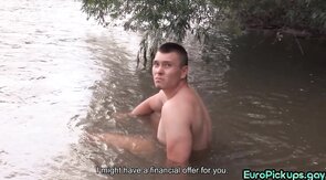 Picked up mucled str8 gets cumshot