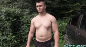 Picked up mucled str8 gets cumshot