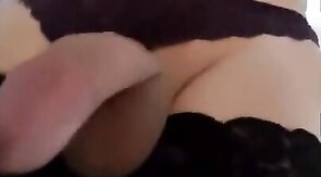 Cute Crossdresser Jennifer Jerks Off Her Big Cock