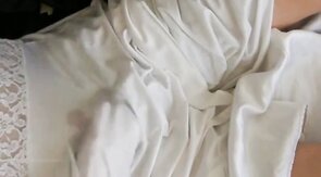 Nylon Slip Wank & Cum - Vintage Crossdresser Webcam Solo
