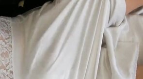 Nylon Slip Wank & Cum - Vintage Crossdresser Webcam Solo
