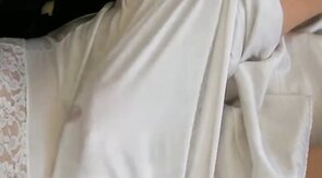 Nylon Slip Wank & Cum - Vintage Crossdresser Webcam Solo