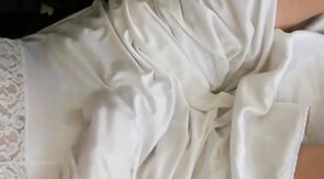 Nylon Slip Wank & Cum - Vintage Crossdresser Webcam Solo