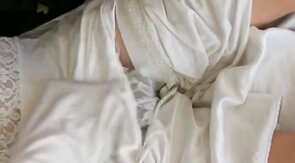 Nylon Slip Wank & Cum - Vintage Crossdresser Webcam Solo