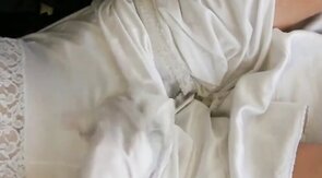 Nylon Slip Wank & Cum - Vintage Crossdresser Webcam Solo