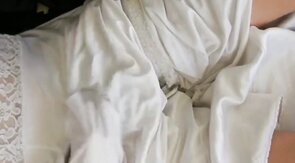Nylon Slip Wank & Cum - Vintage Crossdresser Webcam Solo