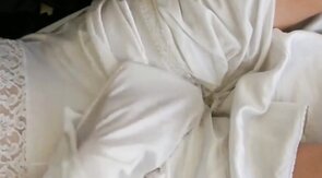 Nylon Slip Wank & Cum - Vintage Crossdresser Webcam Solo