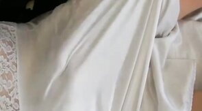 Nylon Slip Wank & Cum - Vintage Crossdresser Webcam Solo