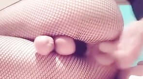 Asian Crossdresser Cums Hands-Free with Dildo