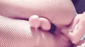 Asian Crossdresser Cums Hands-Free with Dildo