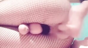 Asian Crossdresser Cums Hands-Free with Dildo