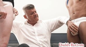 Sexy DILF and horny studs fucked in 3way