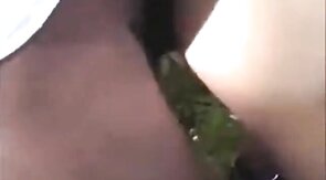 Bareback Interracial Outdoor Fuck with African Tops and White Bottom