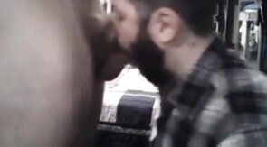 Daddy Feeds His Sub with a Load after Intense Blowjob