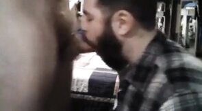 Daddy Feeds His Sub with a Load after Intense Blowjob
