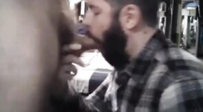 Daddy Feeds His Sub with a Load after Intense Blowjob