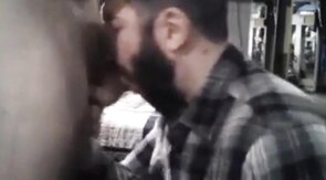 Daddy Feeds His Sub with a Load after Intense Blowjob