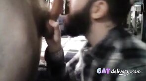 Daddy Feeds His Sub with a Load after Intense Blowjob