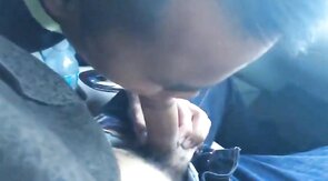 Twink Sucks Big Cock in a Car