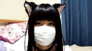 Asian Crossdresser Cums Hard with Sex Toy