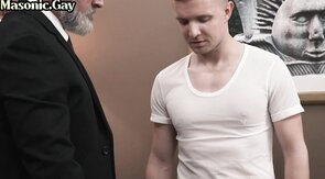 Dominant lodge master assfucking newbie