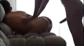 Black Bareback Amateur Fucks White Ass On Webcam