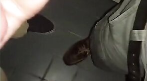 Mutual Jerk Off in a Sex Shop Video Booth: Big Cum Shot