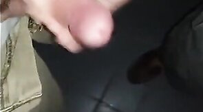 Mutual Jerk Off in a Sex Shop Video Booth: Big Cum Shot