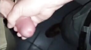Mutual Jerk Off in a Sex Shop Video Booth: Big Cum Shot