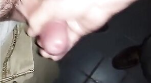 Mutual Jerk Off in a Sex Shop Video Booth: Big Cum Shot