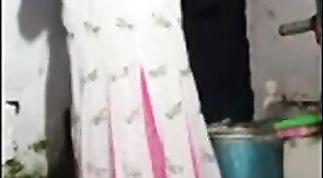 Indian Crossdresser Strips and Shows Small Cock