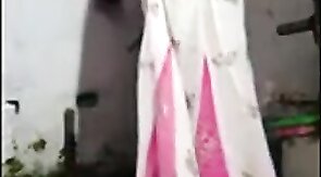 Indian Crossdresser Strips and Shows Small Cock