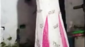 Indian Crossdresser Strips and Shows Small Cock