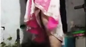 Indian Crossdresser Strips and Shows Small Cock