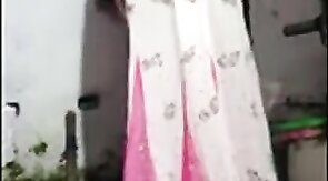 Indian Crossdresser Strips and Shows Small Cock