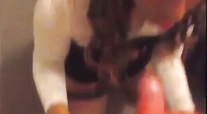 Crossdresser Gets Cummed On After Sucking Cock