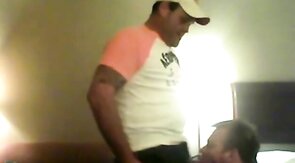 Redneck Breeds His Bitch in a Motel Room - Bareback Amateur Blowjob
