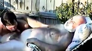 Young Man Sucks Off a Hairy Grandpa