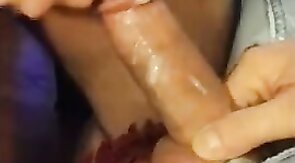 Big Cock Handjob - Buddy's Cum as Lube
