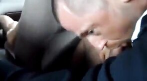 Old-Young Blowjob in a Taxi
