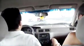 Old-Young Blowjob in a Taxi